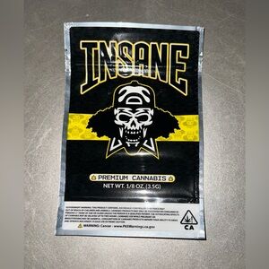 Insane Premium Cannabis 3.5G Empty Mylar Bag Flower Dry Herb Packaging (129 pcs)